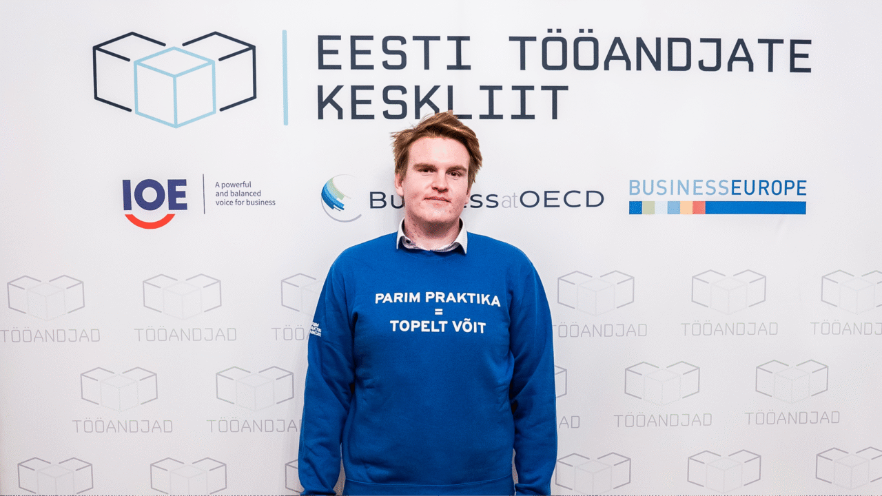 Eesti Tööandjate Keskliidu konkursil „Parim praktika 2024“ kutsehariduse kategooria parima praktikandi tunnustuse pälvinud Marten Kuiv. Foto: Kaido Parv
