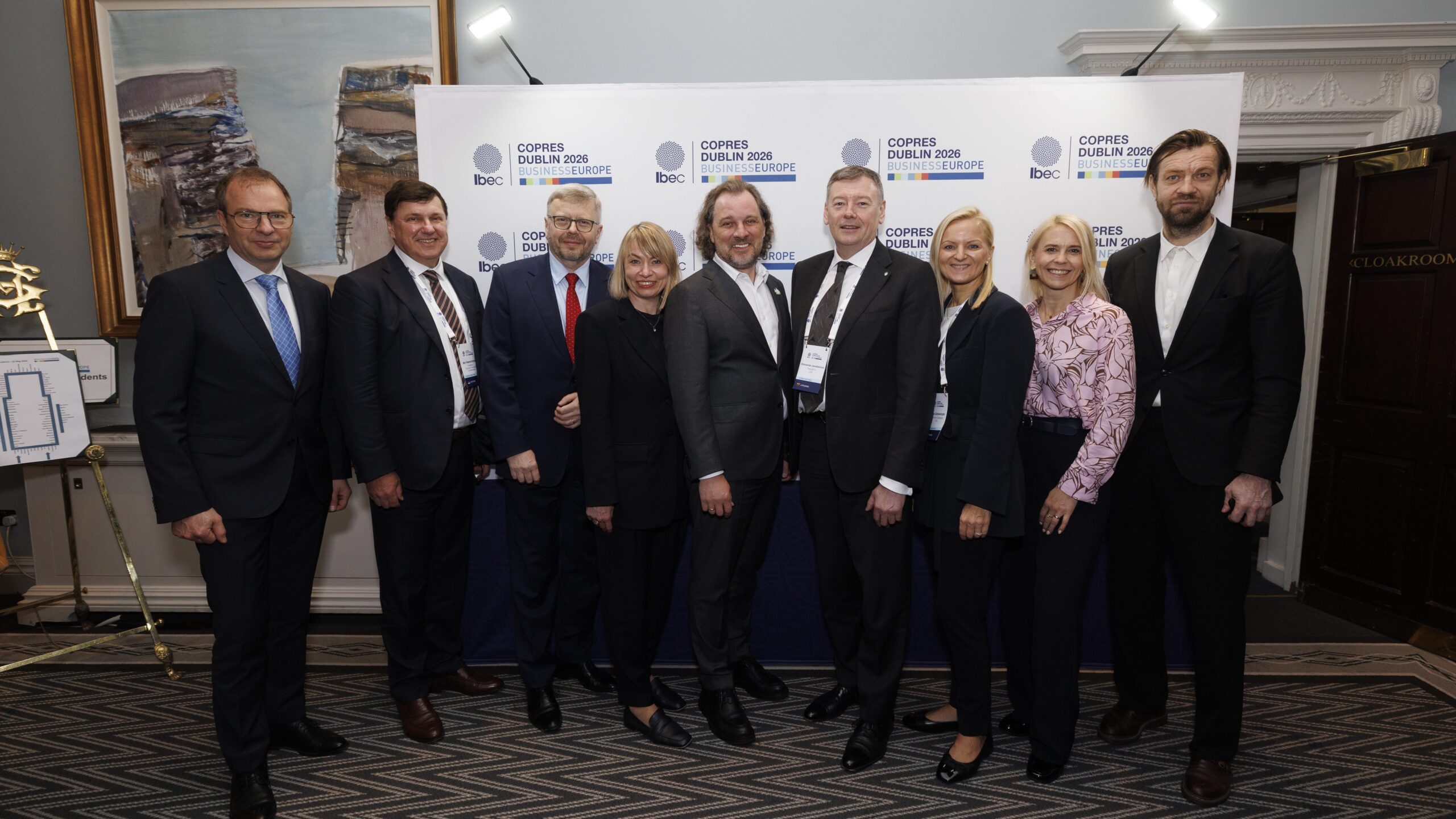 Balti kolleegid ja BusinessEurope uus president  Maciej Witucki. Foto: COPRES Picture Conor McCabe Photography.